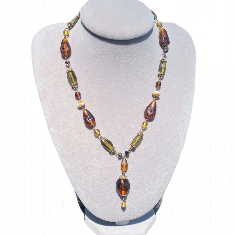 Autumnal Earthy Tone Beaded Necklace